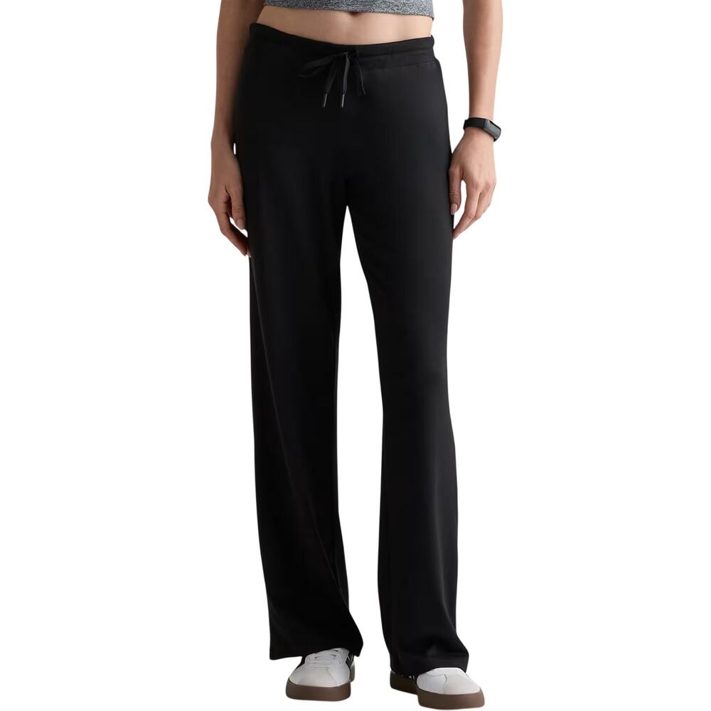 EUC Quince Women's L Flowknit Wide Leg Pants Black Drawstring Elastic Waist